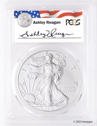 2016 $1 American Silver Eagle PCGS MS70 - Reagan Legacy Series- Ashley Reagan