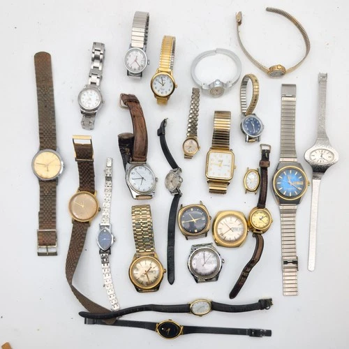 Vtg Huge Timex Mechanical Quartz Watch Lot Automatic Electric Parts Repair