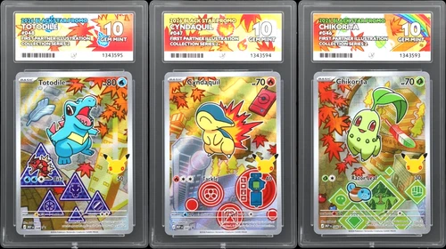 First Partner Series 2 Sequential Set Totodile Cyndaquil Chikorita ACE 10