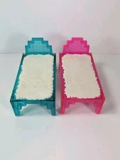 LOL Surprise Winter Disco Chalet Part Stackable Beds Pink & Teal Fuzzy Mattress