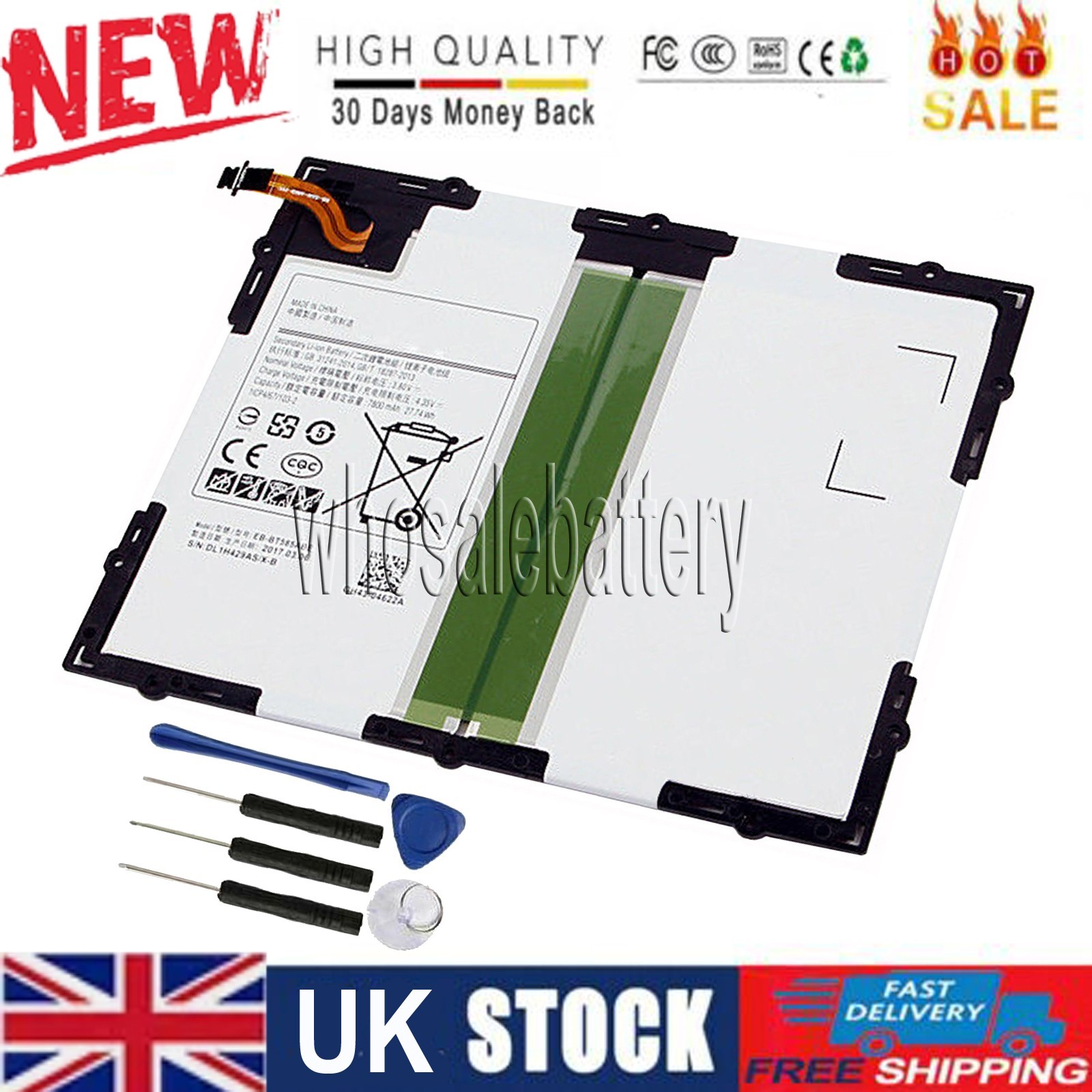Battery For Samsung Galaxy Tab A SM-T580 10.1"" 16GB Black Android Tablet