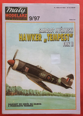 Modellbaubogen Maly Modelarz 9/97, HAWKER TEMPEST F Mk II  in 1:33