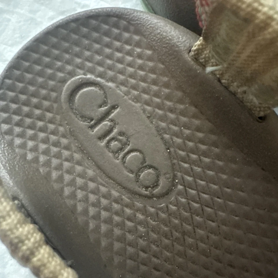 Sandalias de senderismo al aire libre con tiras color tostado y rosa Chaco para niños talla 4, 1079 Foto 3 de 4