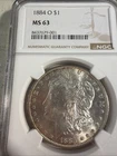 1884-O Morgan Silver $1 Dollar Coin NGC MS 63