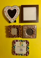 Lot 5 antique vintage miniature small picture photo frames Wedgwood Twos Company