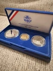 1886-1986 U.S. Liberty 3-Coin Proof Set $5 Gold $1 Silver Half Dollar Box COA