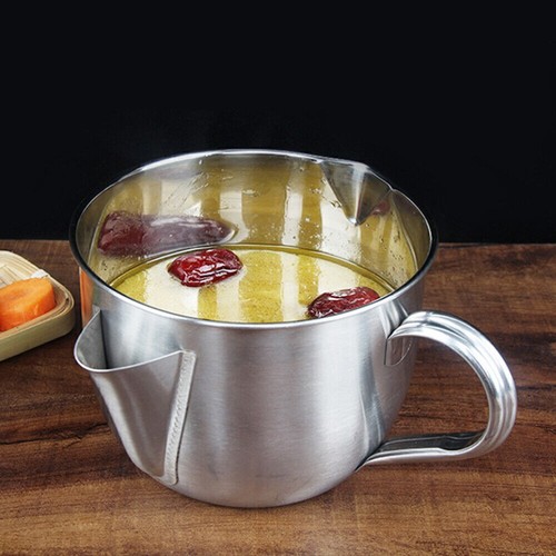 Fetttrenner Edelstahl Öl Fettabscheider Suppe Sieb Fetttrennkanne Schüssel Soße - Bild 9 von 11