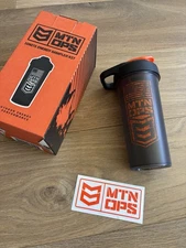MTN OPS Blender Shaker Pre-Workout Protein Bottle Black Orange & Vinyl Decal New