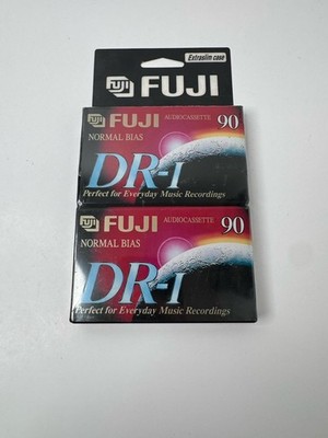 FUJI DR-I Blank Cassette 90 Min Audio Tapes Extra Slim Case 2 Pack New Sealed