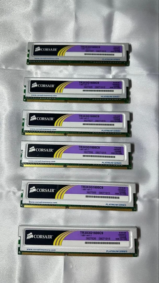 Corsair XMS3 DDR3 1600MHz 18GB 6x3GB Desktop Memory RAM Modules Used - Image 2 of 2