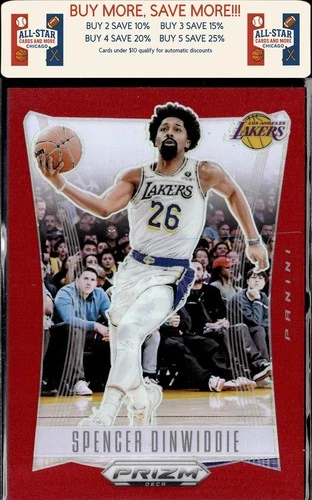 2023 Panini Prizm Deca Basketball Red Spencer Dinwiddie #56