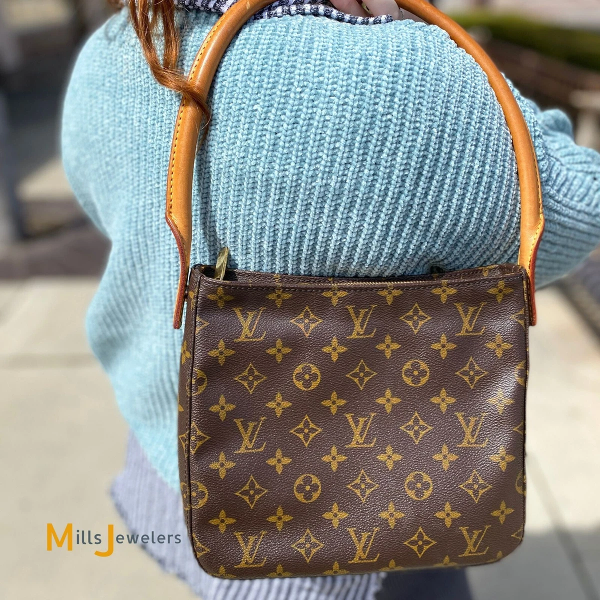 Louis Vuitton Monogram Looping MM Shoulder Bag Brown