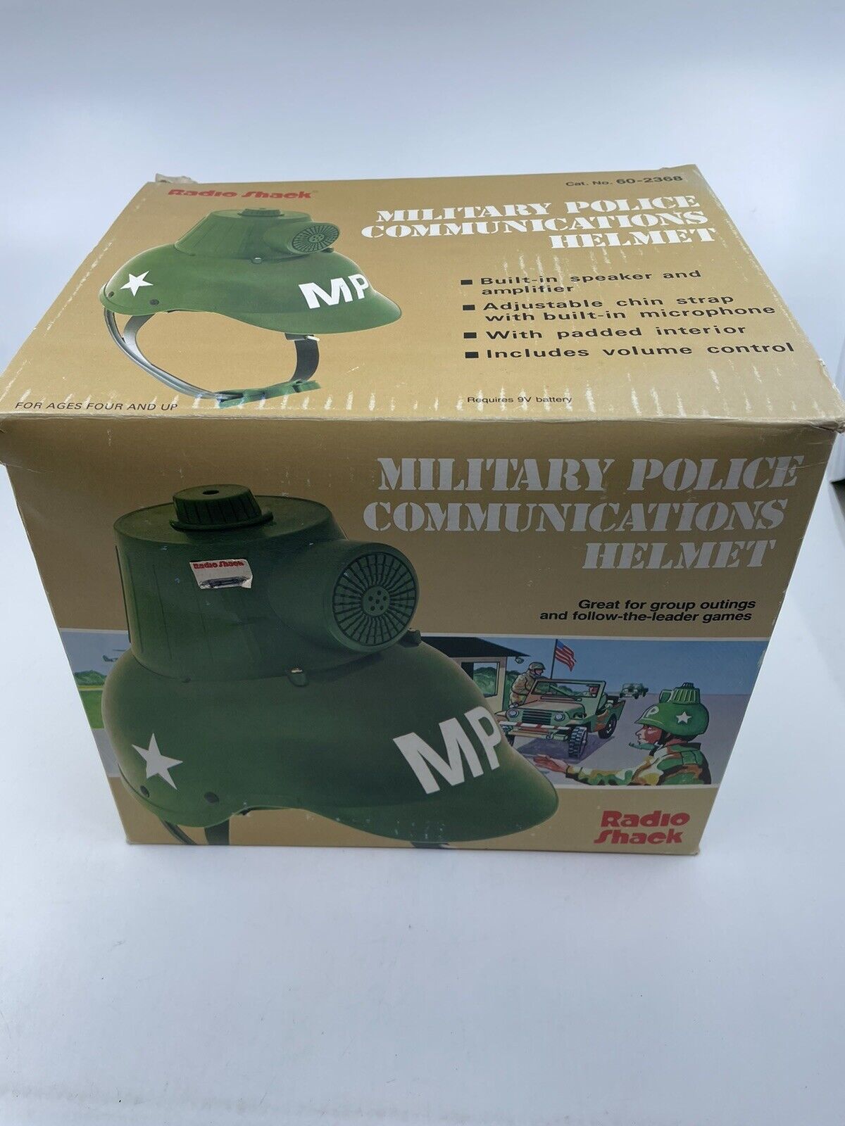 VINTAGE in BOX Radio Shack Tandy Military Police Communication Helmet MP