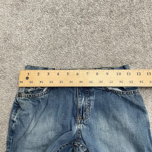 Old Navy Vintage Y2K Denim Jeans Girls 8 Blue Medium Wash Rolled Cuff Crop 22x18 - Picture 8 of 12