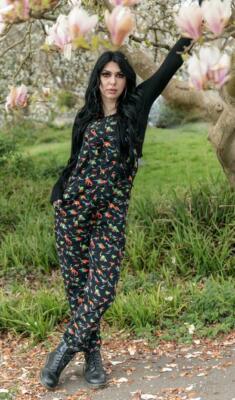 dinosaur print dungarees
