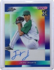 2023 Leaf Vivid Jairo Iriarte Base Purple Refractor Rookie Auto /7 BA-JI1 Padres