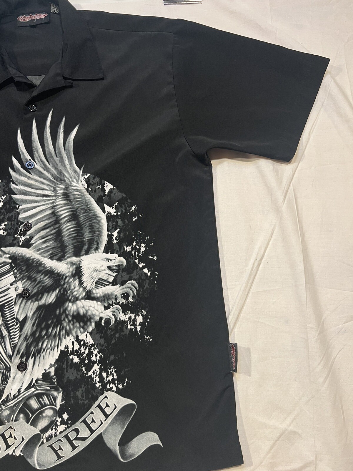 Bald Eagle Button Down Shirt Men Large Motorcycle… - image 5