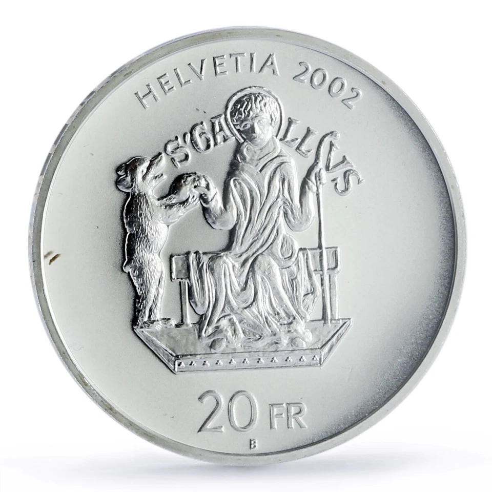 Switzerland 20 francs Abbeys Saint Gallen Gall Church MS70 PCGS silver coin 2002 - Image 2 of 4