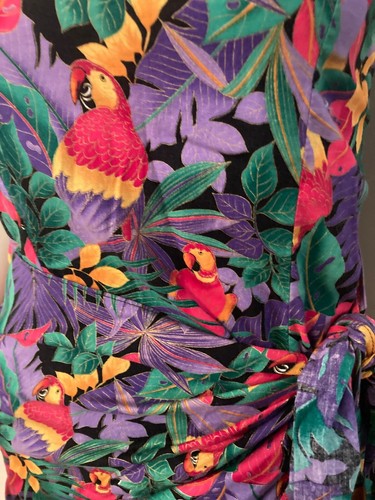Vintage Made in Hawaii Papagei Minikleid Tropical Print S - Bild 2 von 6