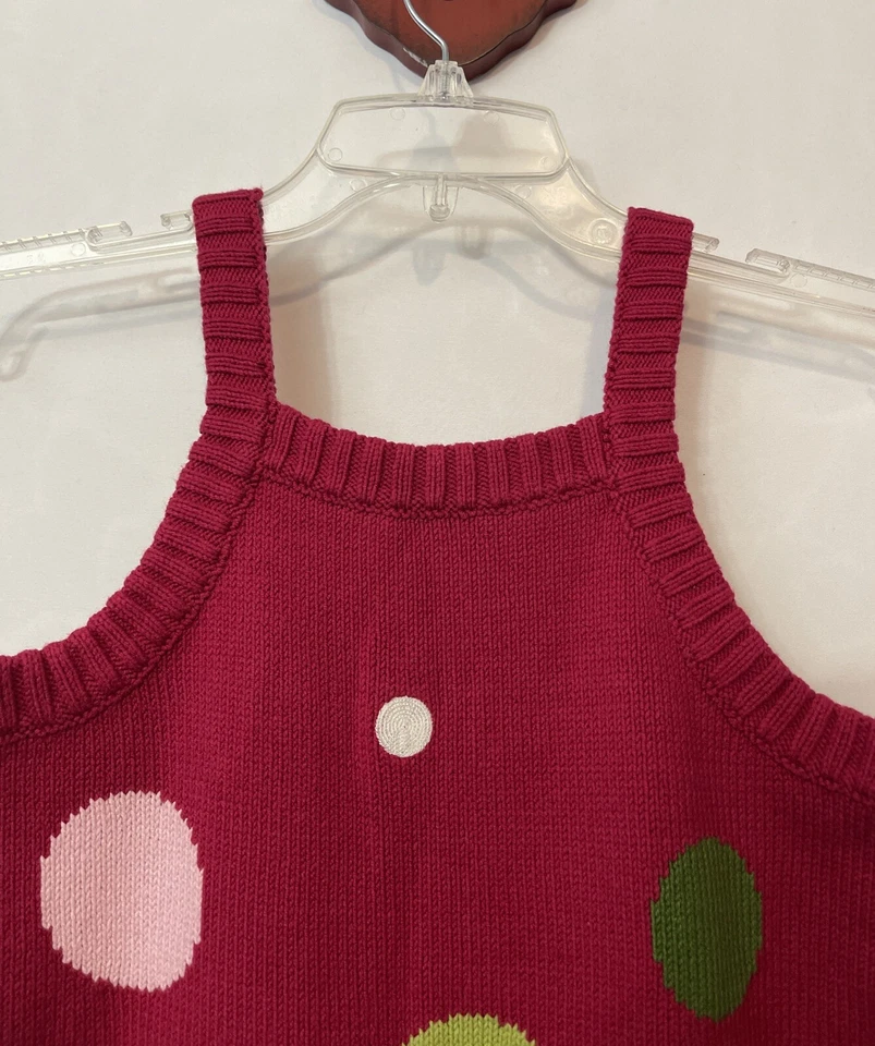Gymboree Niñas Talla 10 Rosa Lunares Hasta la Rodilla Tejido Suéter Vestido! A6687 Foto 4 de 4
