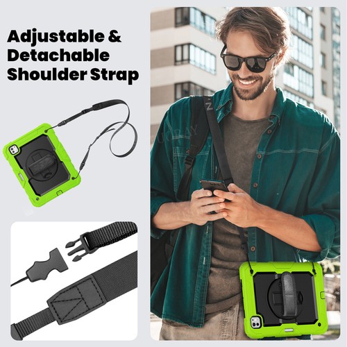 Für iPad 5/6/7/8/9/10 Gen Air 4 5 6 Pro 11 13 Hybrid Outdoor Tasche Gurt Hülle - Bild 130 von 225
