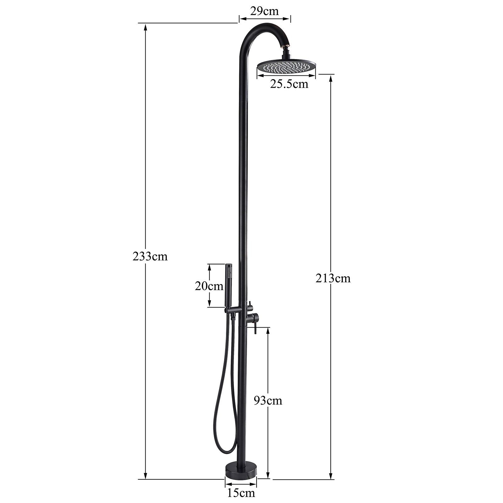WELS Outdoor Shower Stainless Steel Faucet Set 10"Round Swimming Pool