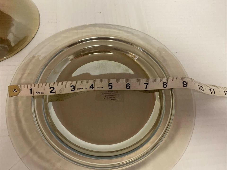 Red Pomegranate Rabat Large Plate Smoke Luster with Cover 9-Inch NewOpen Box - Image 4 of 4