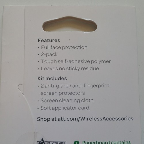 AT&T Anti-Glare Anti Fingerprint Screen Protector - 2 Pack for Pantech Swift - Picture 2 of 4