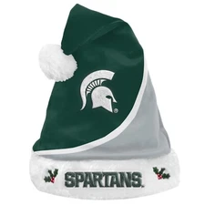 Michigan State Spartans 2022 NCAA Holiday Colorblock Santa Hat