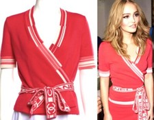 5K New Chanel 2019 Pink Cardigan Sweater Jacket Coat 34 2 Top Logo Bow Belt S M