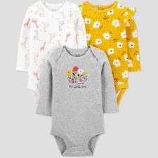 Baby Girls' 3pk Floral Long Sleeve Bodysuit - Just One You made by carter's 6M