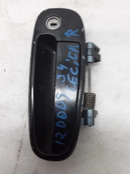 RH RIGHT PASSENGER DOOR EXTERIOR HANDLE BLACK NO KEY 1994 TOYOTA CELICA S-128N - Image 2 of 3