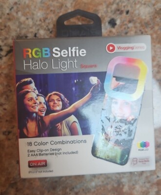 ON AIR Mini Mobile Selfie Light - Compact LED Ring Light with Full RGB 18 Color