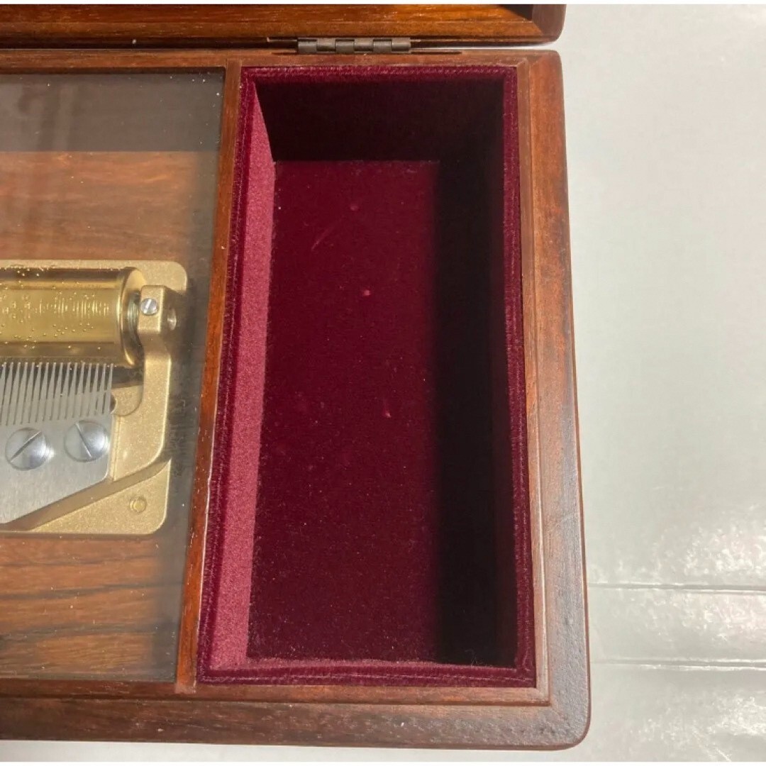 ORPHEUS SANKYO 50 note 2 pieces Wood Music box Jewel box