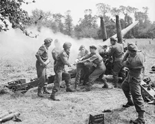 Battle for Normandy, a British 4.5 inch gun 8" x 10" World War II Photo #166