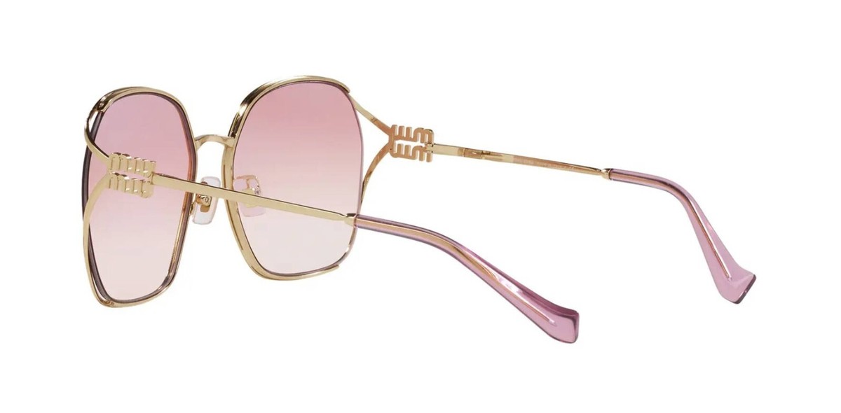 Miu Miu MU 52WS 5AK06S 60 Pink and Gold Logo Sunglasses MIU MIU SUNGLASSES LOGO - MU 52YS 5AK06S 54 main image 4