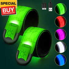 Rechargeable LED Armband 2-Pack, High Visibility Reflective Running Gear for Nig