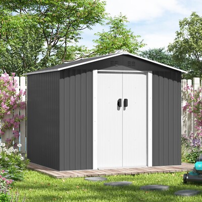 8'x6' Storage Shed Garden Shed Outdoor Metal Shed with Lockable