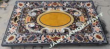 5'x3' black Marble Dining Center Table Top Inlay Antique style malachite room