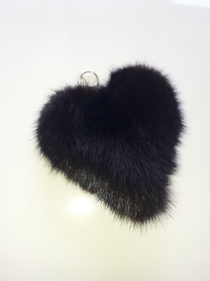 Accessories Heart Real Mink Brown New Bag Key Car Decoration