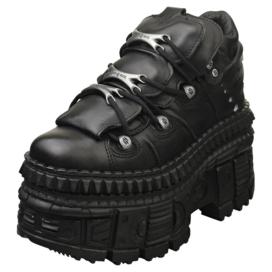 New Rock M-wall106-s9 Unisex Black Platform Boots - 8.5 US | eBay