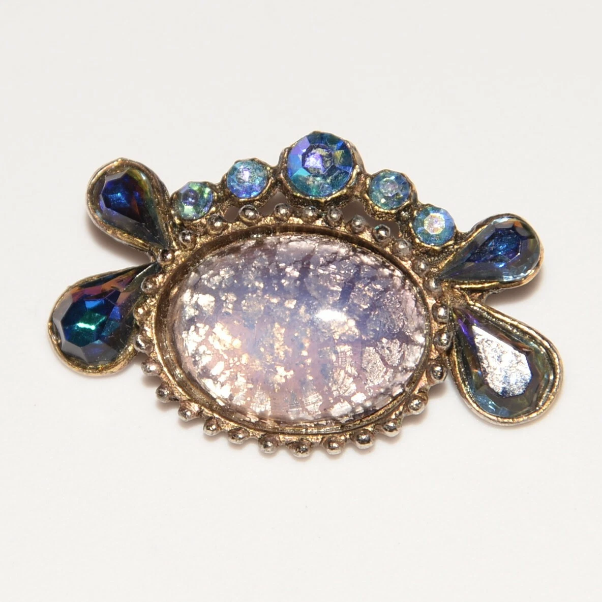 vintage jewelry high end blue dragon s breath cab crystal
