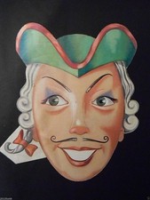 Multicolor 1960s Style Rare Carnival Mask Parade Costume, New
