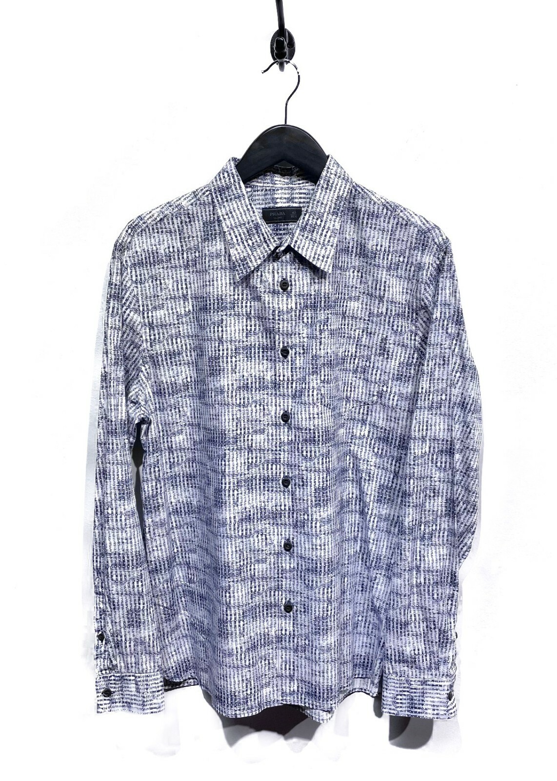 Prada Grey Abstract Patterns Pocketed Shirt - Size 42 - 16.5 - XLarge