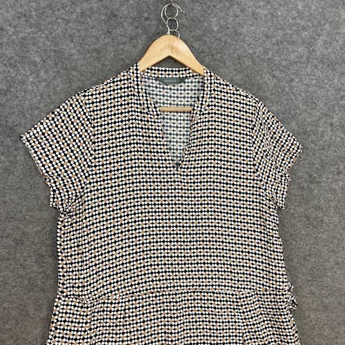 Jacqui E Womens Dress Size 14 Multicolour Geometric Short Sleeve Viscose 16309 - Picture 4 of 11