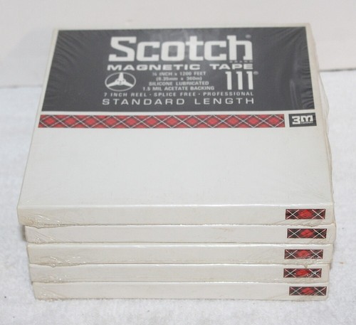 5- Vintage Scotch 111 Magnetic 7" x 1/4" Reel to Reel Tapes ~ NIB - Picture 2 of 3
