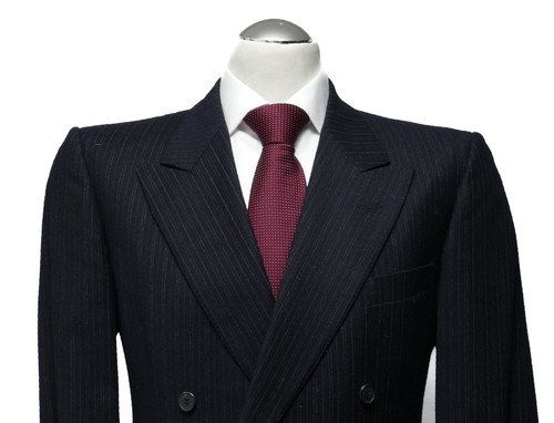 Valentino Herren Sakko Jackett 48 blau dunkelblau gestreift zweireihig Tuch - 第 2/5 張圖片