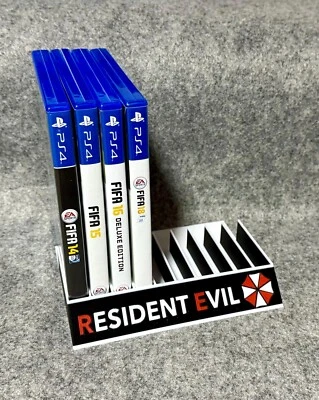 MARKENLOS Resident Evil Umbrella - Playstation Vitrinenschuber - Spieleständer PS4, PS5