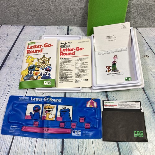 Vintage 1984 Commodore 64 Software Letter Go Round Complete Sesame Street w Case - Picture 8 of 16