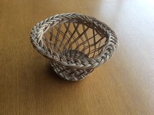 Vintage 1960s/1970s Wooden Wicker Plant Holder Stand, Replacement Basket, Retro